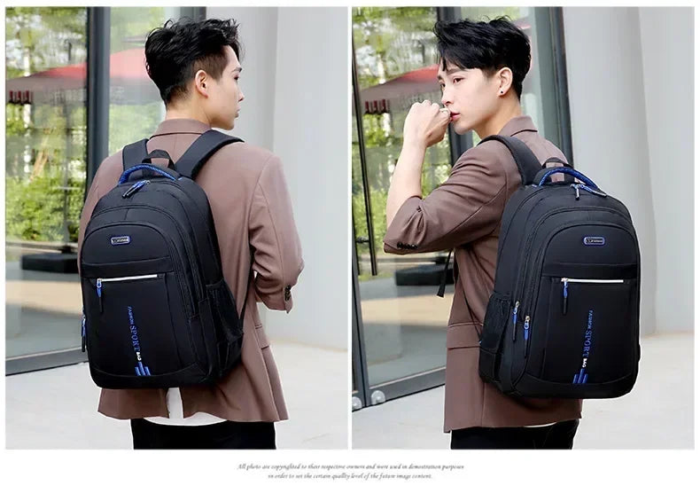 Mochila masculina Oxford para computador, bolsa de negócios, mochila à prova d'água, mochila de lazer, viagem, mochila de estudante do ensino médio para homens