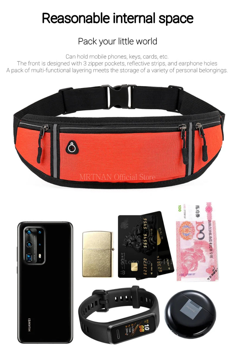Pochete unissex para corrida, cinto esportivo, bolsa de cintura para homens, ciclismo, bolsa para celular, suporte à prova d'água, bolsa de cintura para corrida, feminina