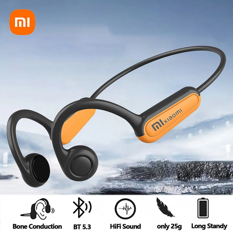 Fones de ouvido de condução óssea Xiaomi Mijia Bluetooth 5.3 Fones de ouvido esportivos sem fio com gancho para orelha Fone de ouvido à prova d'água para corrida e direção