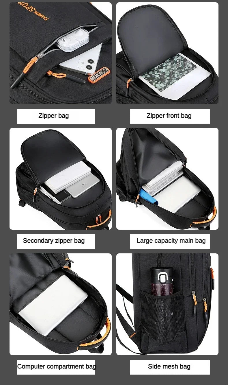 Mochila masculina Oxford para computador, bolsa de negócios, mochila à prova d'água, mochila de lazer, viagem, mochila de estudante do ensino médio para homens