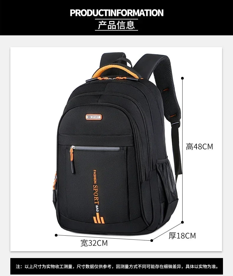Mochila masculina Oxford para computador, bolsa de negócios, mochila à prova d'água, mochila de lazer, viagem, mochila de estudante do ensino médio para homens