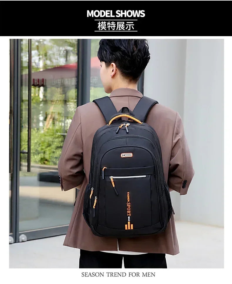Mochila masculina Oxford para computador, bolsa de negócios, mochila à prova d'água, mochila de lazer, viagem, mochila de estudante do ensino médio para homens