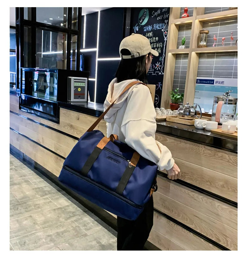 Bolsa de ginástica de viagem de grande capacidade, bagagem de curta distância, bolsas de fitness portáteis, bolsas de ombro crossbody, bolsas esportivas masculinas à prova d'água B