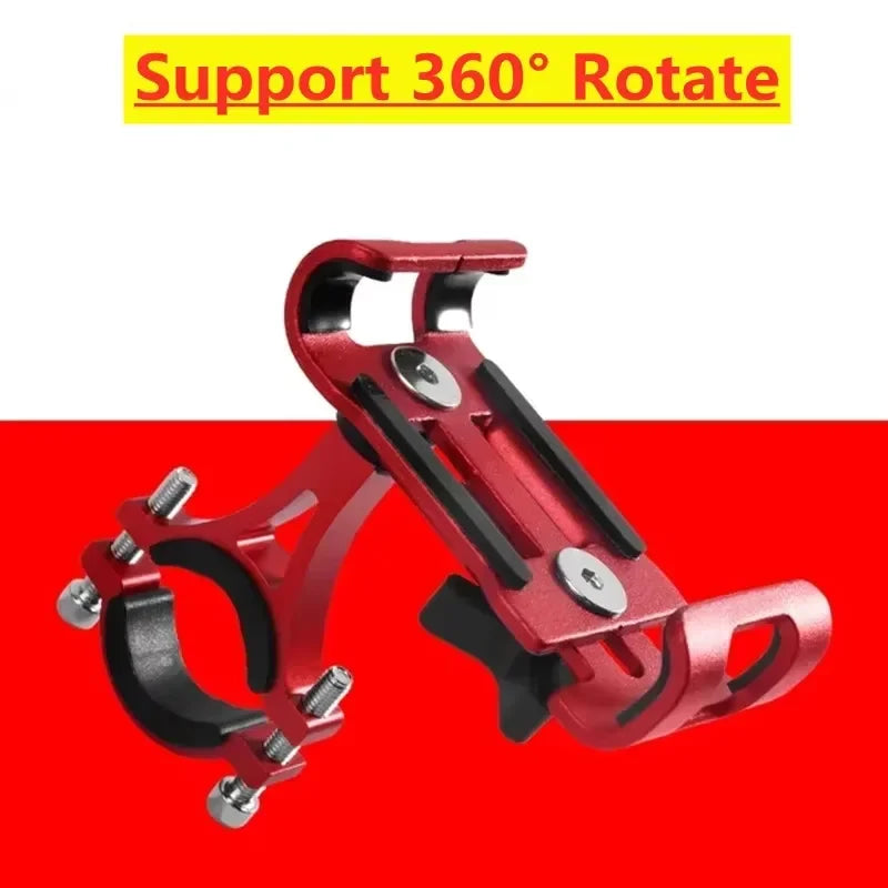 Suporte de telefone para bicicleta e motocicleta com rotação 360 °, liga de alumínio, antiderrapante, suporte para GPS, suporte para telefone de bicicleta para iPhone
