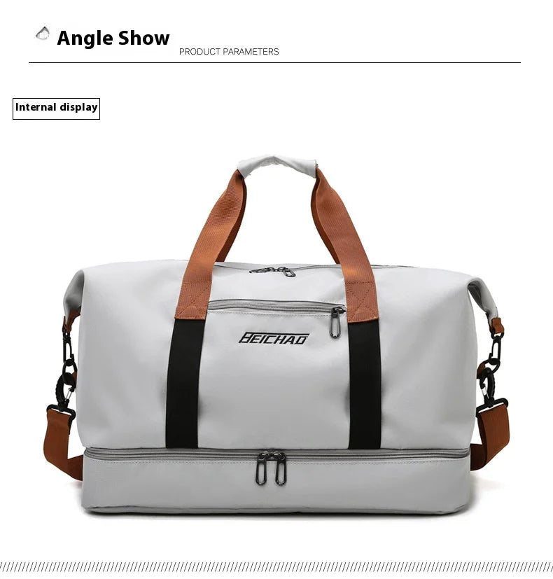 Bolsa de ginástica de viagem de grande capacidade, bagagem de curta distância, bolsas de fitness portáteis, bolsas de ombro crossbody, bolsas esportivas masculinas à prova d'água B