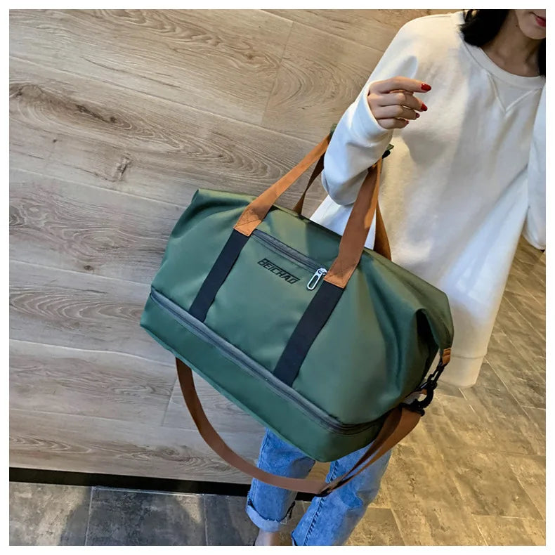 Bolsa de ginástica de viagem de grande capacidade, bagagem de curta distância, bolsas de fitness portáteis, bolsas de ombro crossbody, bolsas esportivas masculinas à prova d'água B