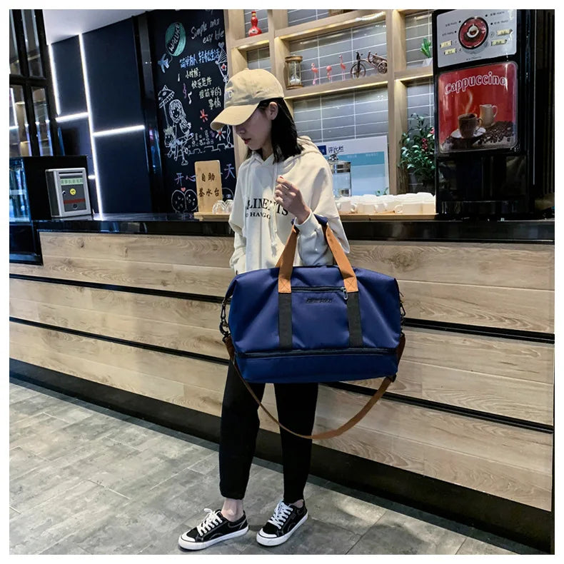 Bolsa de ginástica de viagem de grande capacidade, bagagem de curta distância, bolsas de fitness portáteis, bolsas de ombro crossbody, bolsas esportivas masculinas à prova d'água B