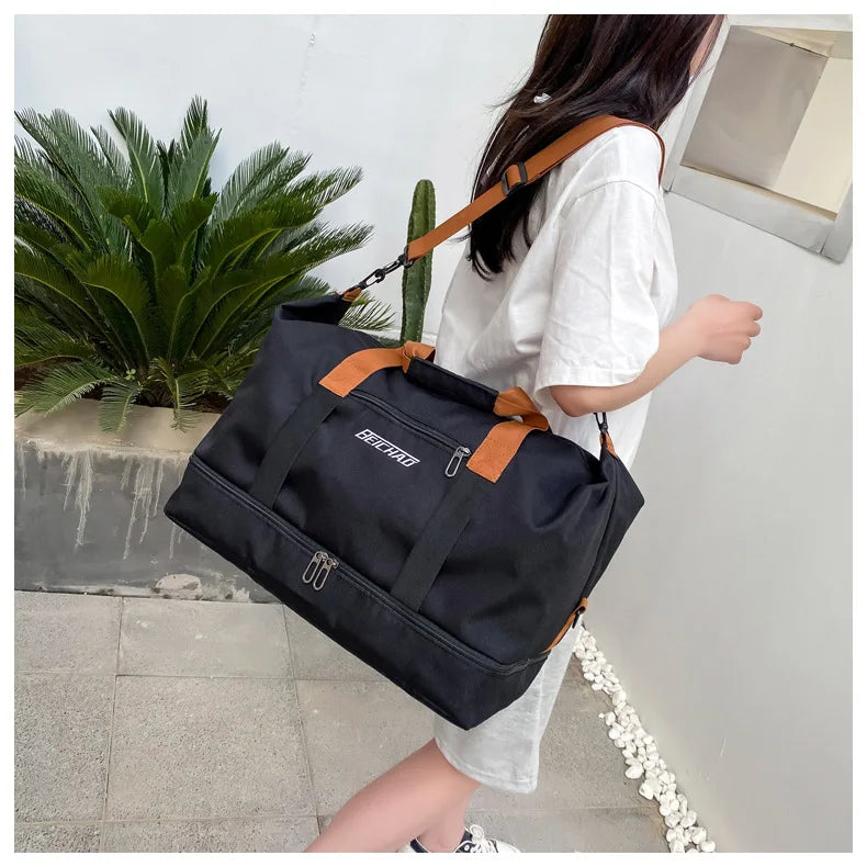 Bolsa de ginástica de viagem de grande capacidade, bagagem de curta distância, bolsas de fitness portáteis, bolsas de ombro crossbody, bolsas esportivas masculinas à prova d'água B