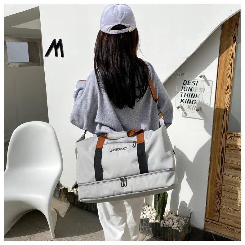 Bolsa de ginástica de viagem de grande capacidade, bagagem de curta distância, bolsas de fitness portáteis, bolsas de ombro crossbody, bolsas esportivas masculinas à prova d'água B