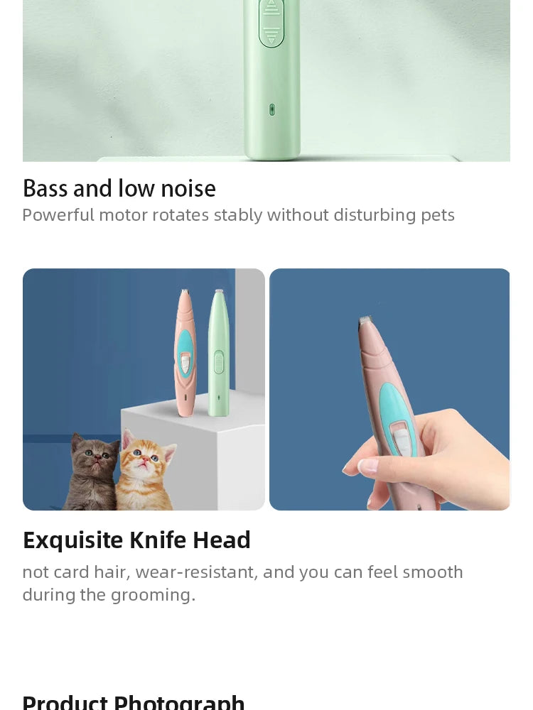 Barbeador elétrico para animais de estimação, aparador profissional de pelos para cães e gatos, suprimentos para aparar pelos dos pés, artefato para tosa de animais de estimação, cabeleireiro