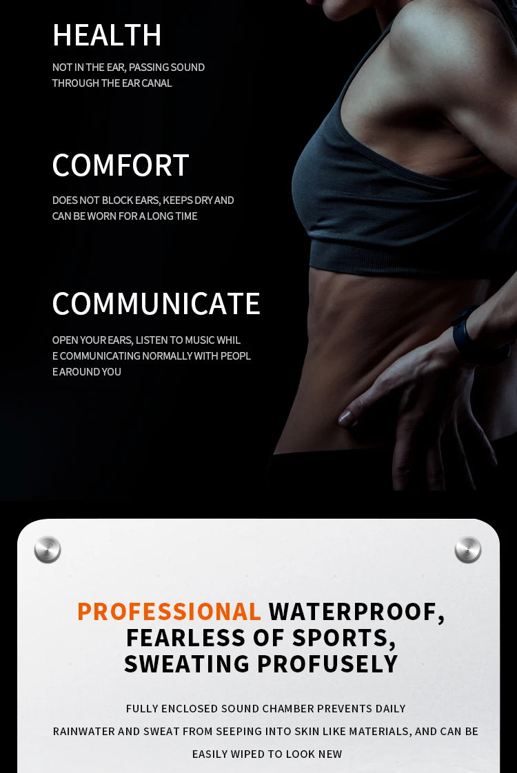 Fones de ouvido de condução óssea Xiaomi Mijia Bluetooth 5.3 Fones de ouvido esportivos sem fio com gancho para orelha Fone de ouvido à prova d'água para corrida e direção