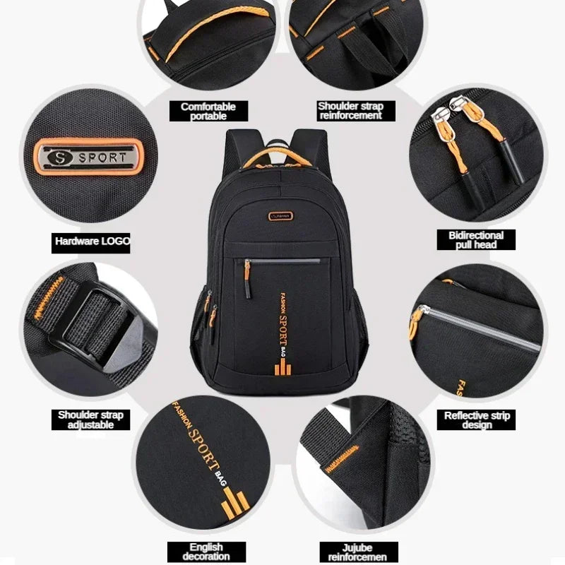 Mochila masculina Oxford para computador, bolsa de negócios, mochila à prova d'água, mochila de lazer, viagem, mochila de estudante do ensino médio para homens