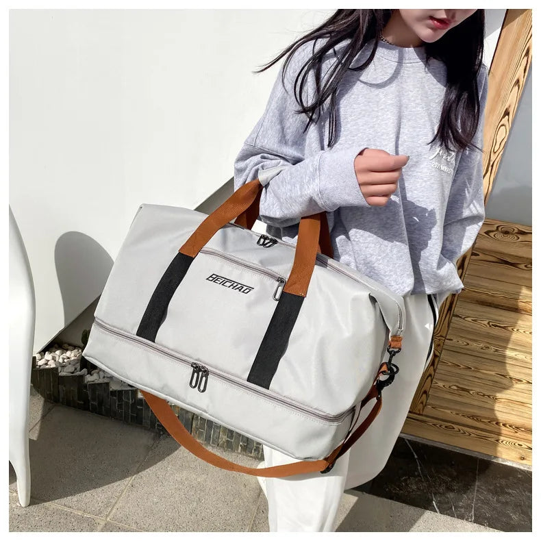 Bolsa de ginástica de viagem de grande capacidade, bagagem de curta distância, bolsas de fitness portáteis, bolsas de ombro crossbody, bolsas esportivas masculinas à prova d'água B