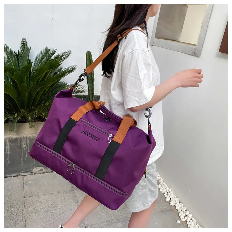 Bolsa de ginástica de viagem de grande capacidade, bagagem de curta distância, bolsas de fitness portáteis, bolsas de ombro crossbody, bolsas esportivas masculinas à prova d'água B