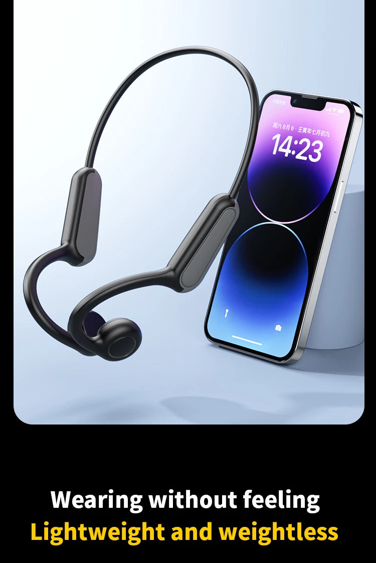 Fones de ouvido de condução óssea Xiaomi Mijia Bluetooth 5.3 Fones de ouvido esportivos sem fio com gancho para orelha Fone de ouvido à prova d'água para corrida e direção